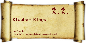 Klauber Kinga névjegykártya